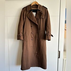 London Fog Brown Double-Breasted Trench Coat